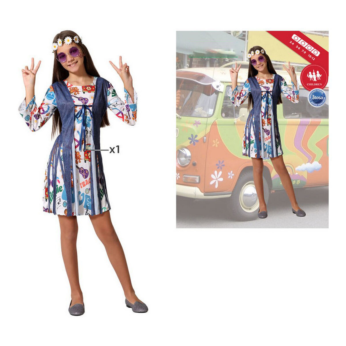 Costum Deghizare pentru Copii Hippie